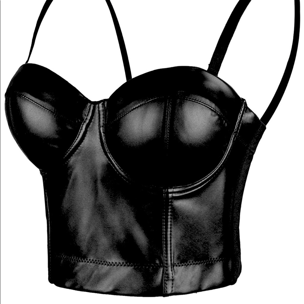 Leather Bustier Crop Top